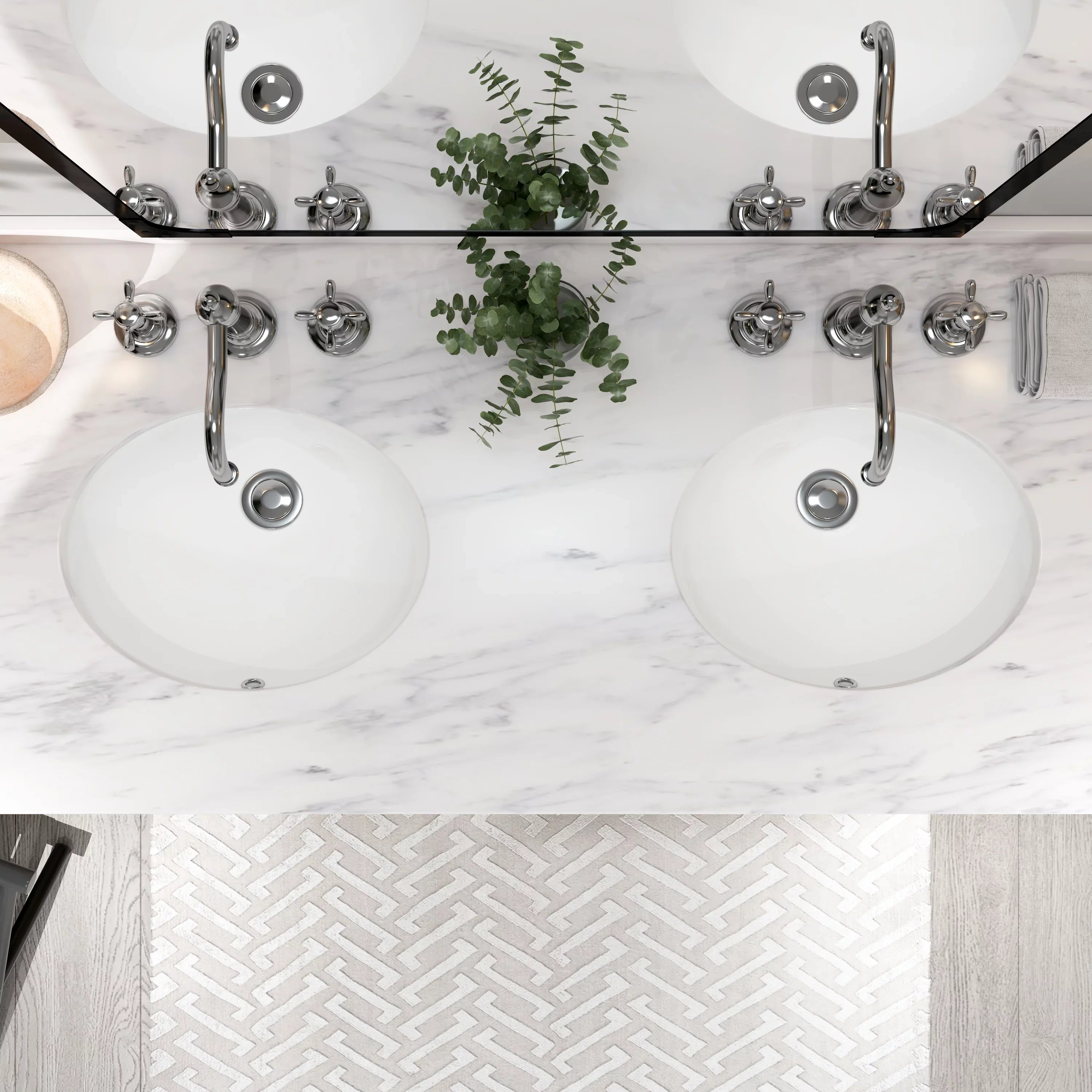 Sink Sink Finished White Glossy Oval Bathroom Vessel Ceramic 17"x14" Undermount Shape MEJE ,