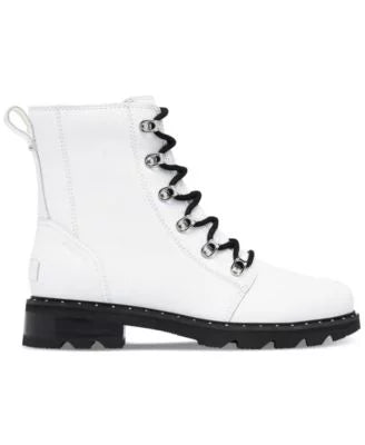 Lennox Leather Womens Round Name Padded At Waterproof SOREL Heel Boots Black Toe Lace-Up Combat 5