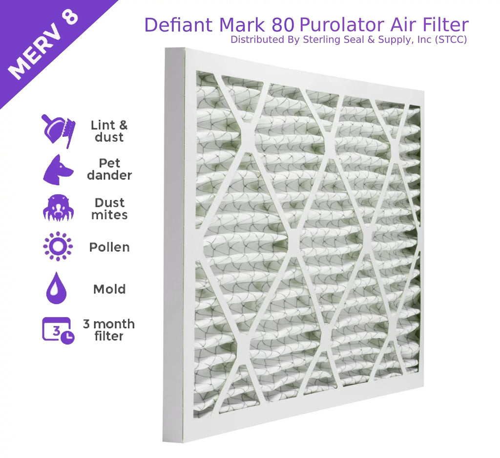 8, Pack) 18x24x1, Purolator Pleated Mechanical DMK80 (6 Filter, Surface Air MERV Extended