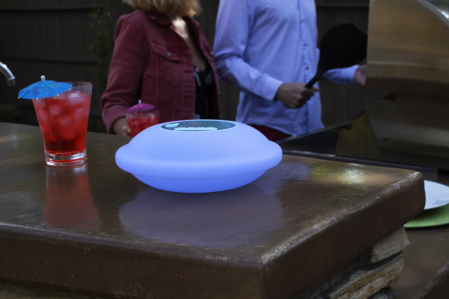 Swimming Functionality Speaker with Call for Portable Display LED Backlight Outdoors Floating Multi-Light Waterproof 7 Bluetooth Lakes, - Poolmaster Phone Pools, Color