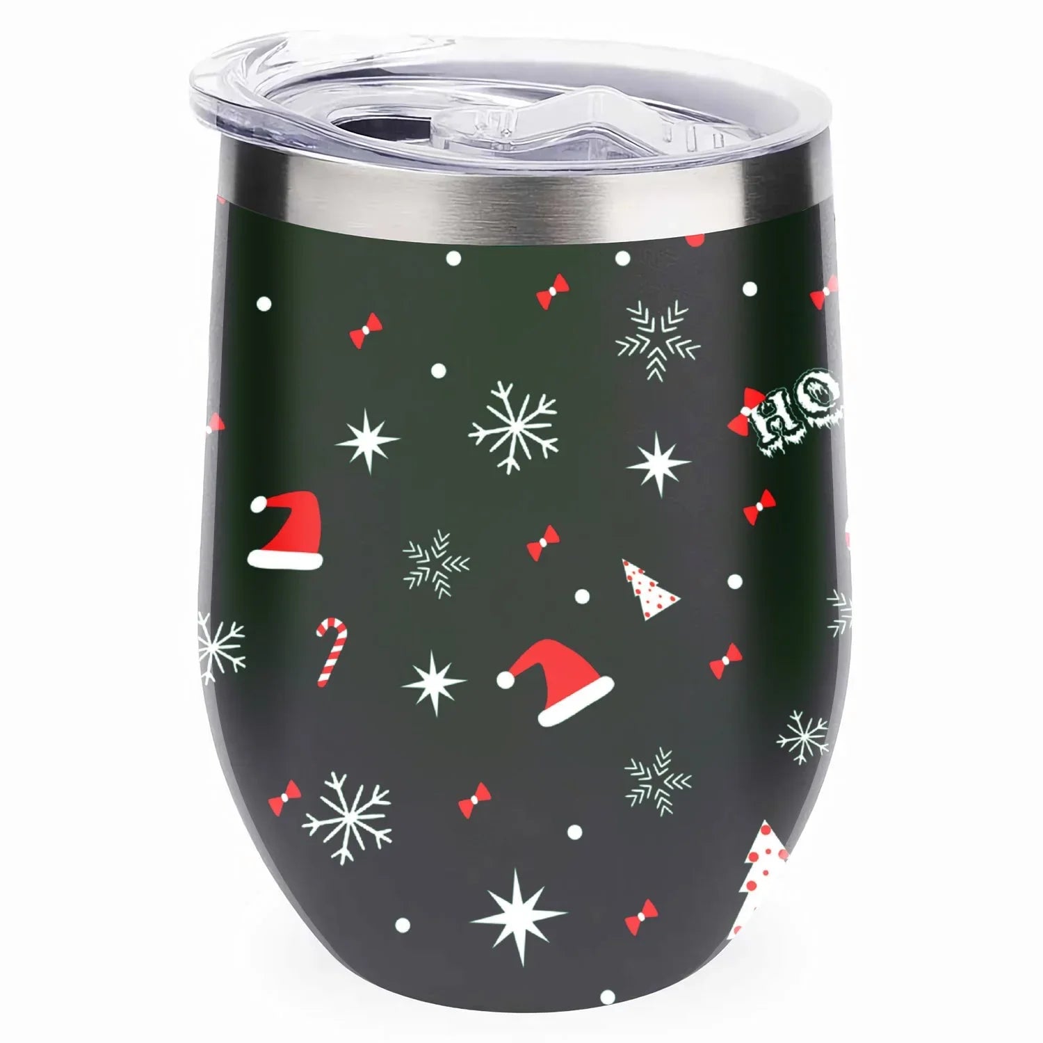 Eggshell Layer Cup Insulated Cup Tree Double Cups Wine Vacuum Tumbler Steel Hidove with Christmas Cups, with and Red Shape Insulation 12oz Lid, Green Color Big Stainless Cup 304 Belly U