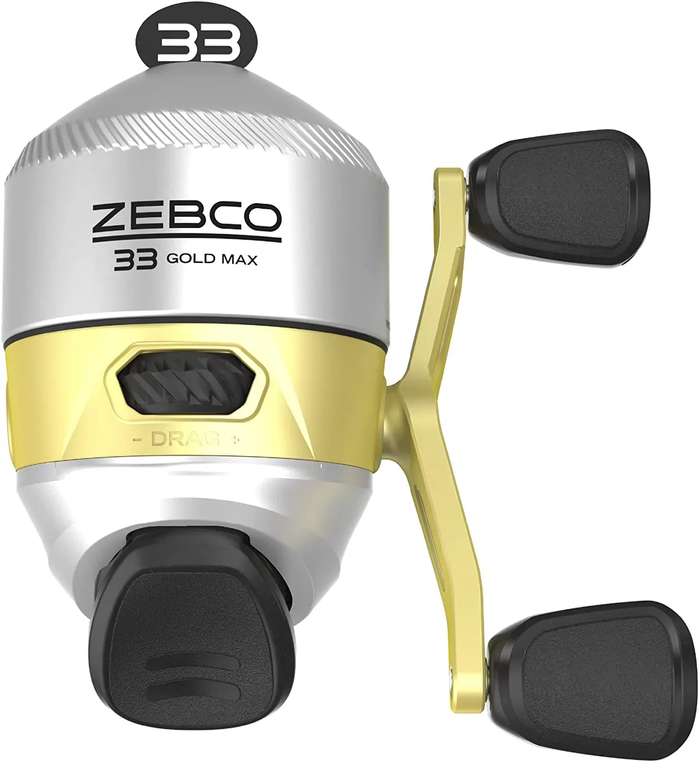 Frame Graphite 2.6:1 and Drag, Powerful Fishing Zebco Reel, Spincast Ratio with Smooth 2+1 and MAX Gear Bearings a Lightweight Silver/Gold Dial-Adjustable a and Gold Anti-Reverse, MicroFine 33 Instant