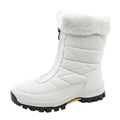 Women Proof Mid Flat Winter Warm Shoes Keep Snow Boots Comfortable Fashion Zipper Boots Water