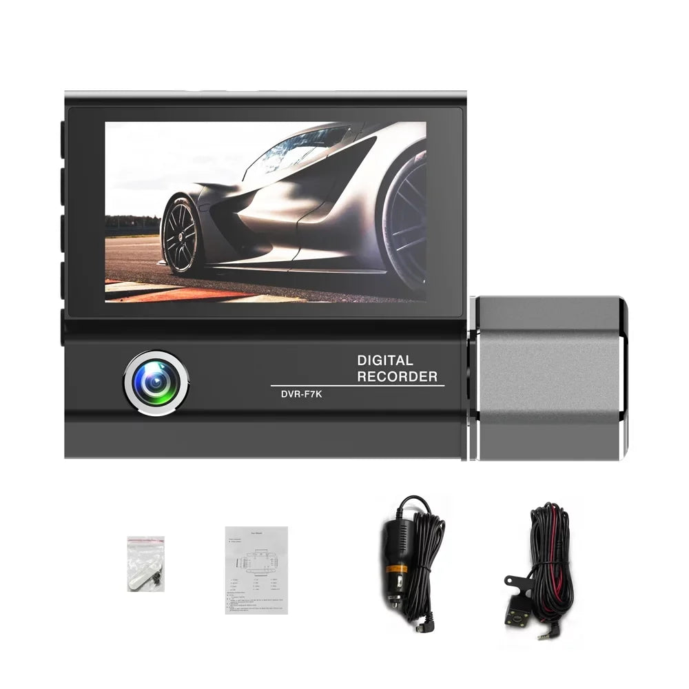Cameras Cam Car Mirror 3 Clear Recorder Recorder Car Driving Camera Video 4in Rearview Safety Dash Recording Camcorder Auto Car Docooler
