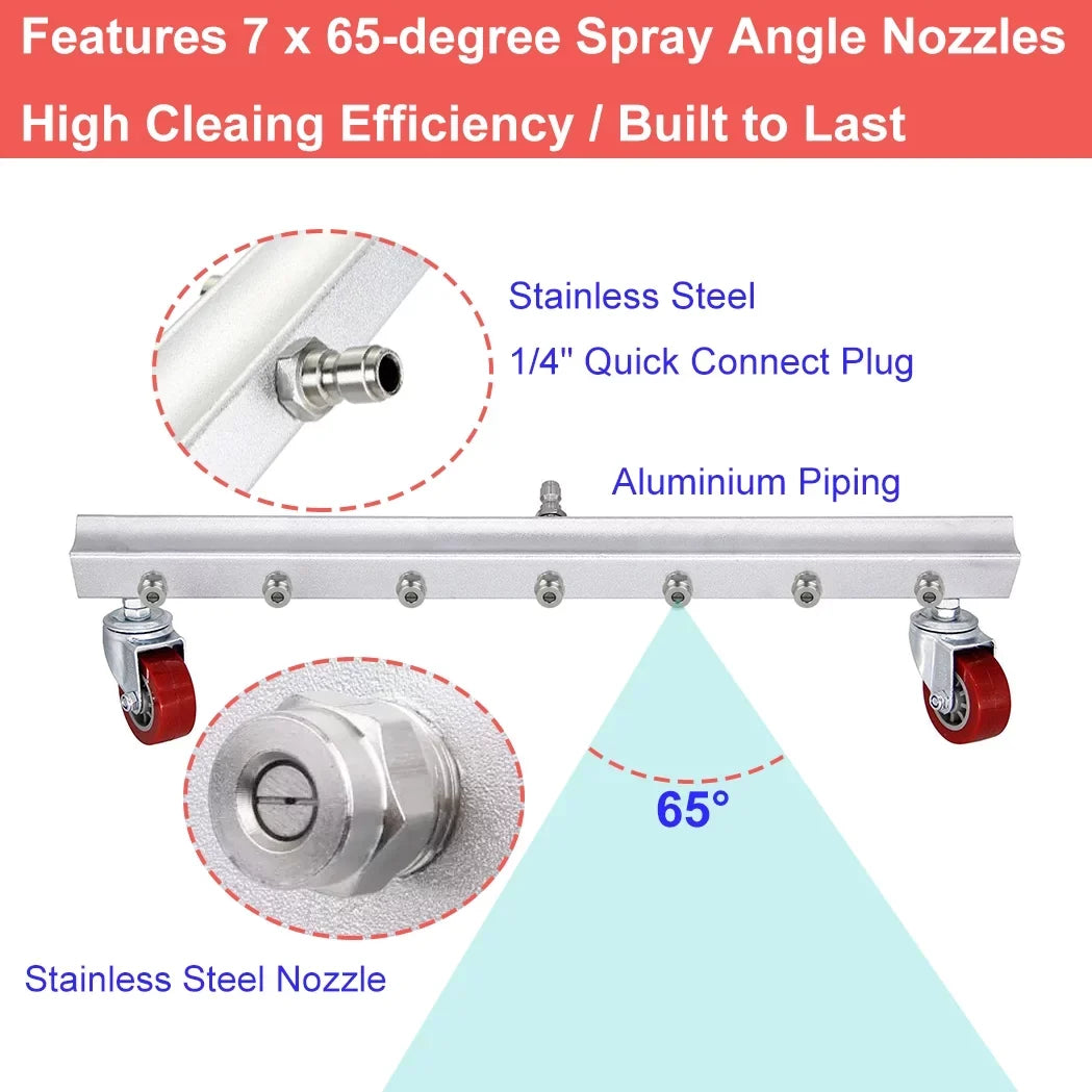 Washer with Surface iMeshbean Cleaner Roof，Floor Broom Cleaning 25.6 Driveway Deck, Inch 7 Water Broom Nozzles Wand for 2 Concrete 4000 Power PSI Pressure Extension and Sweeper Sidewalk