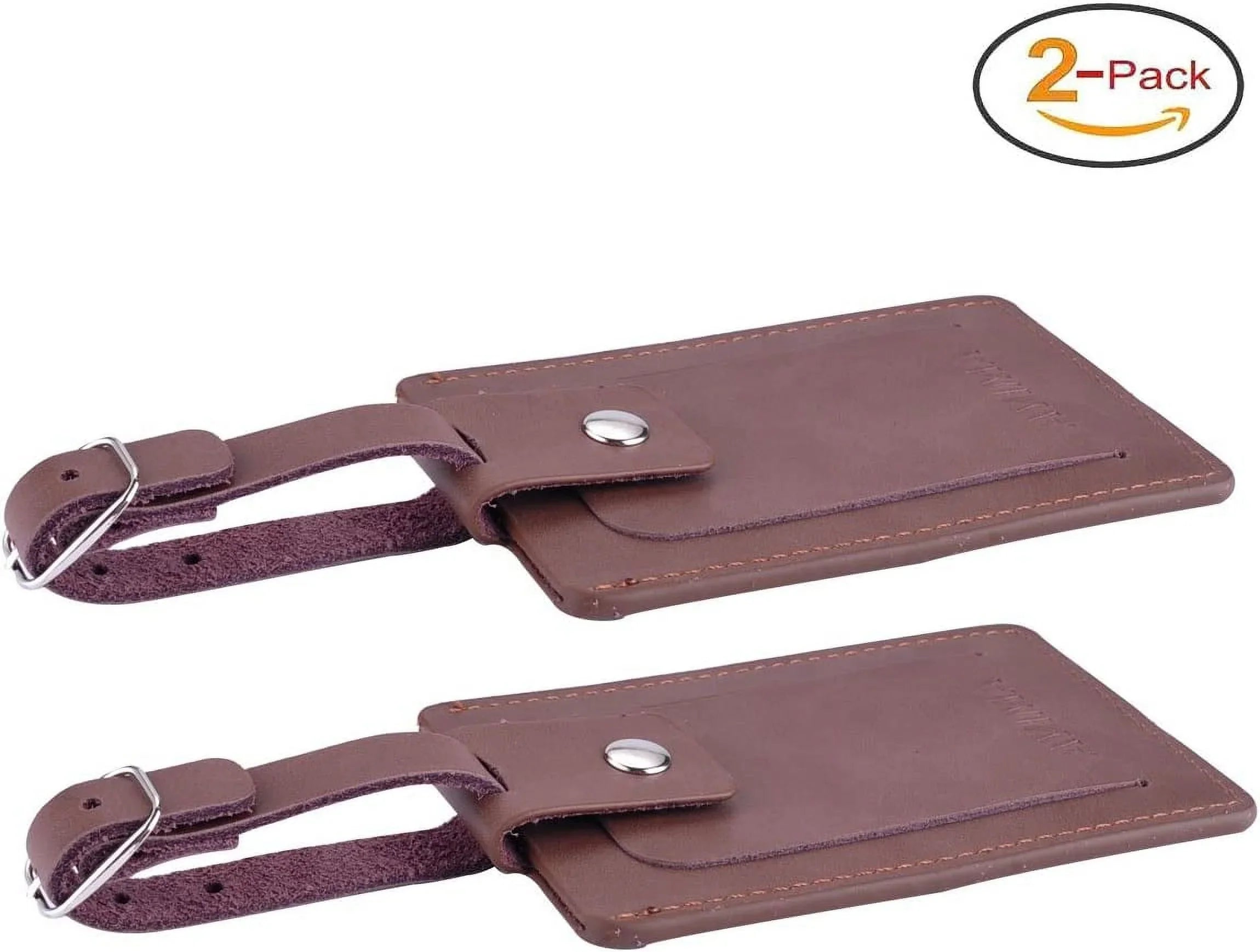 2 With Bag Luggage s (Brown) Premium & Closure Executive Set Snap Luxury Leather Pieces