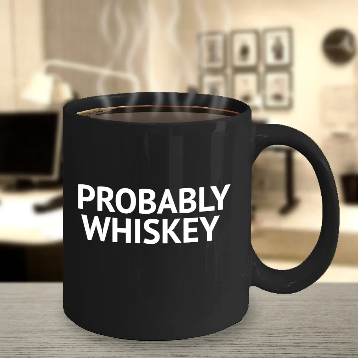 Lover Coffee Mug, Porcelain 11 Mug Whiskey, Mug- Quotes Coffee Whiskey Funny Mug Alcohol Mug, Coffee Oz Addict Coffee lover Black Probably Whiskey
