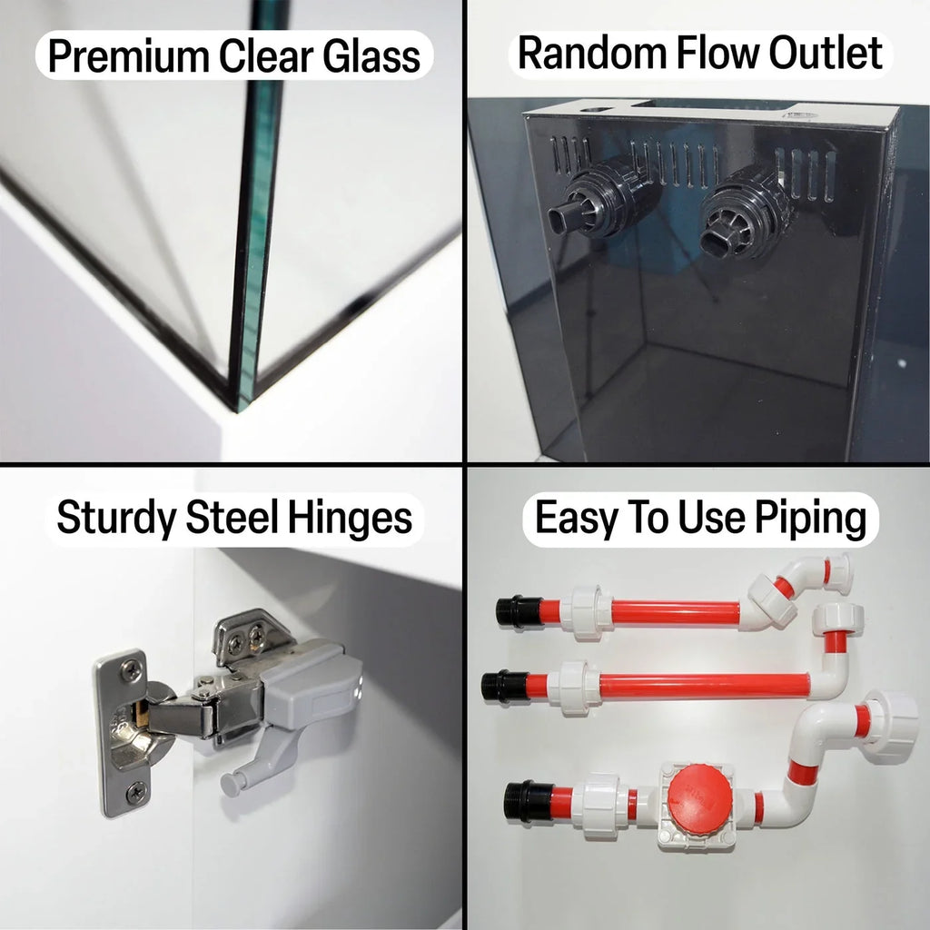 Gallon Clear Built All with Ultra AquaDream White Glass Tank Reef and Sump Coral in Aquarium 90 All-In-One