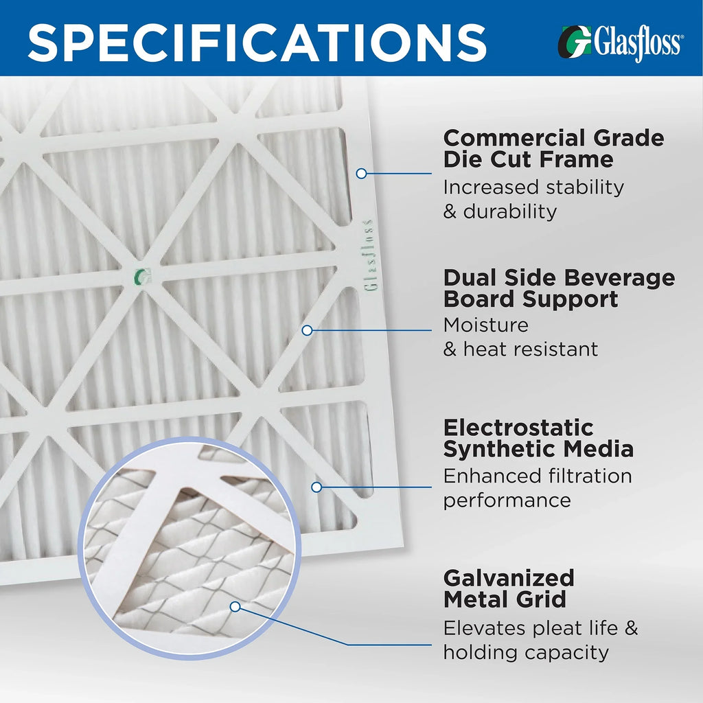 1-3/4 3 Actual Glasfloss. Inch x Pack 11 Size: Air Filters 19-3/8 MERV 20x24x2 of 2" Pleated 23-3/8 by x