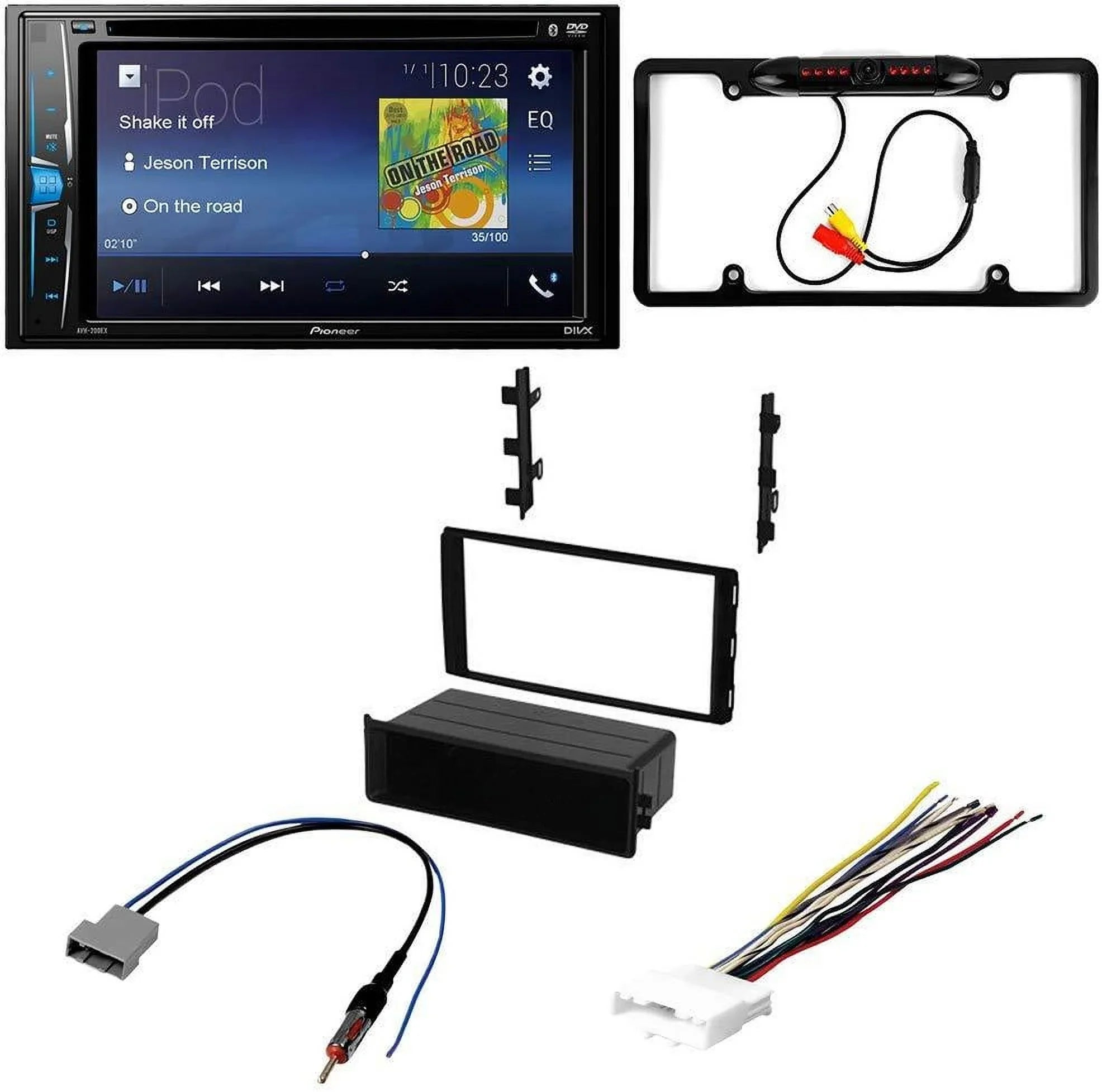 Dash NV Nissan Din Kit Backup KIT2601 w/oversized Touchscreen, with DVD Pioneer Installation radio 2015-2016 Double Car Kit Camera, Stereo / and Multimedia Bundle - for Bluetooth