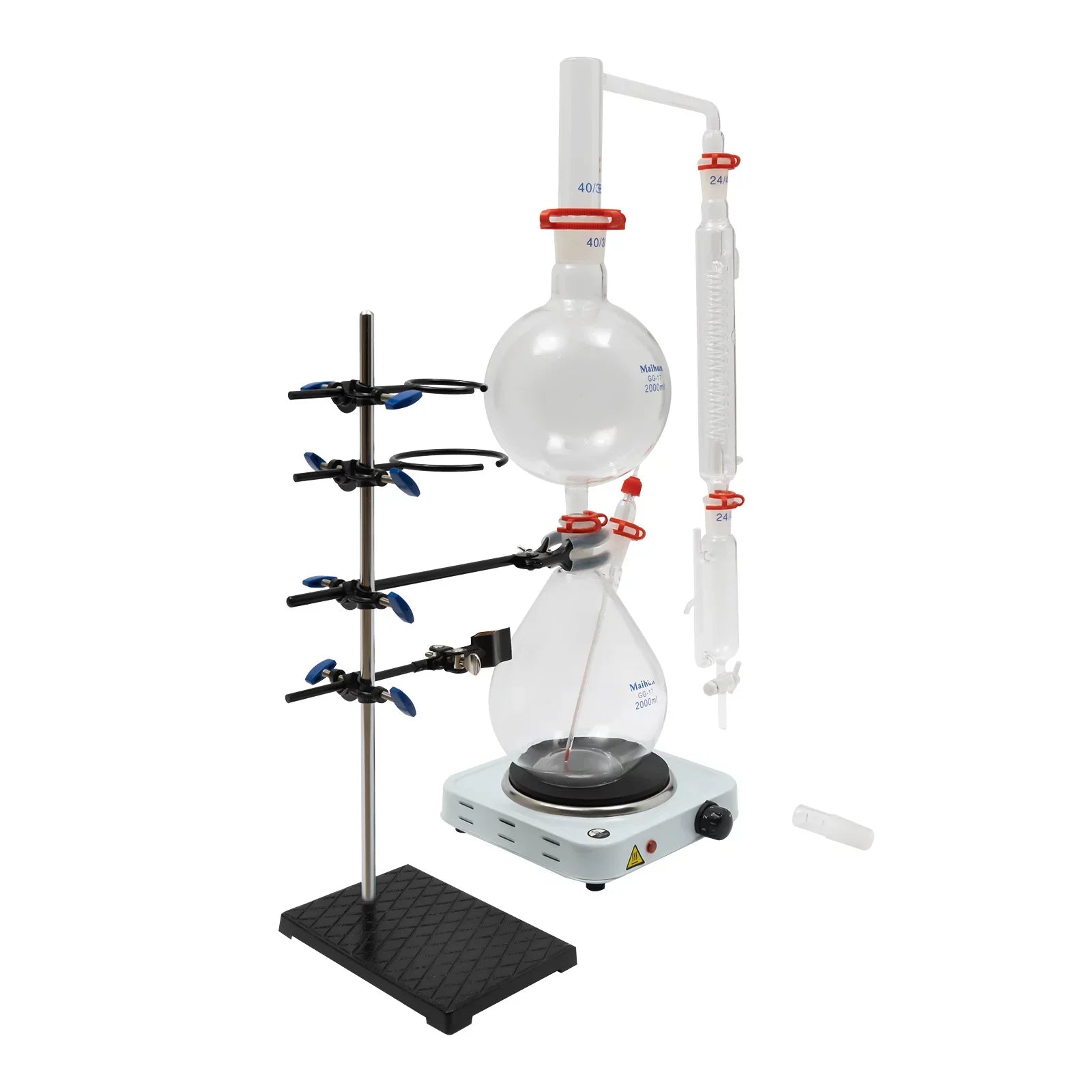 Miumaeov Purifier Stove Essential Essential + Hot Lab 2000ML Apparatus with Separator Glass Distillation Oil Water + Distillation Distiller Condenser Kit Steam Oil