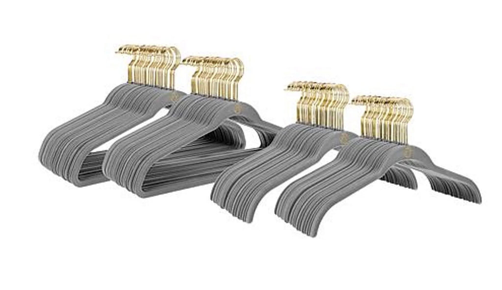 Clean 100-piece Boss Mangano Anti-Microbial JOY (Gray) Set Hangers Huggable