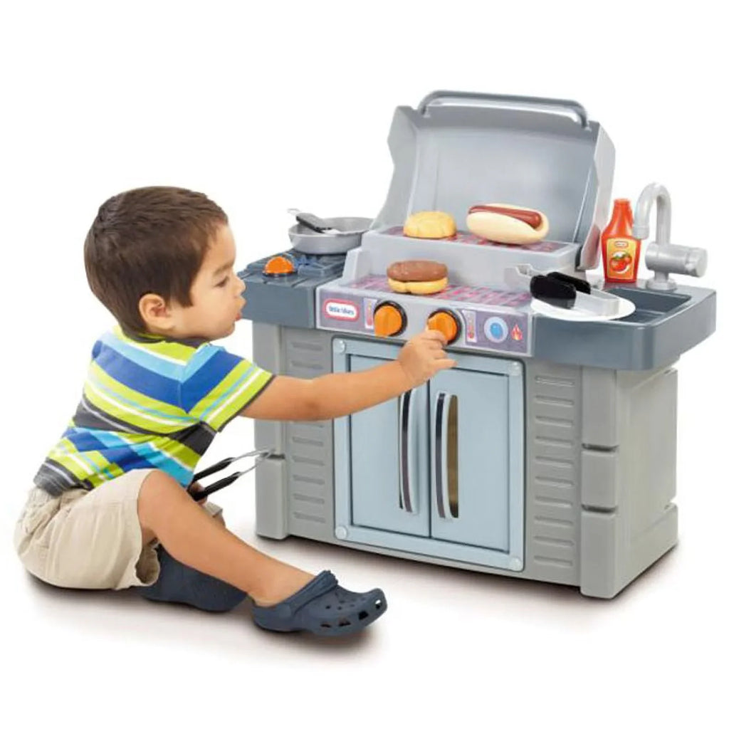 Cook Play Pretend For Toddlers Toys Grow BBQ Grill Little Tikes Boys Kids Playset, 4+ 2 8-Piece Girls 3 Ages Kitchen Gray, 'n