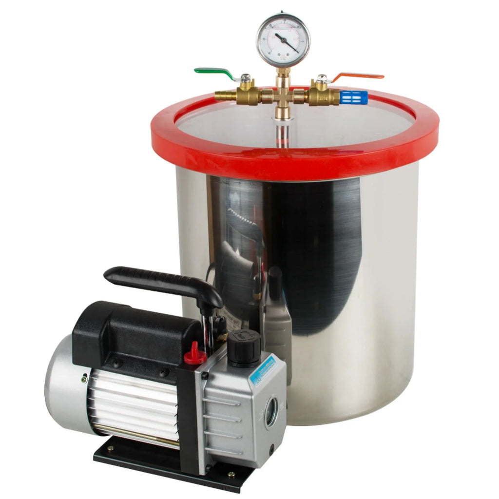Gallon Efficiently & Eliminate 5 Powerful Ultimate - Steel Vacuum Vacuum 3CFM Air Bubbles our with Chamber Kit Silicone Stainless Pump Degassing Machine