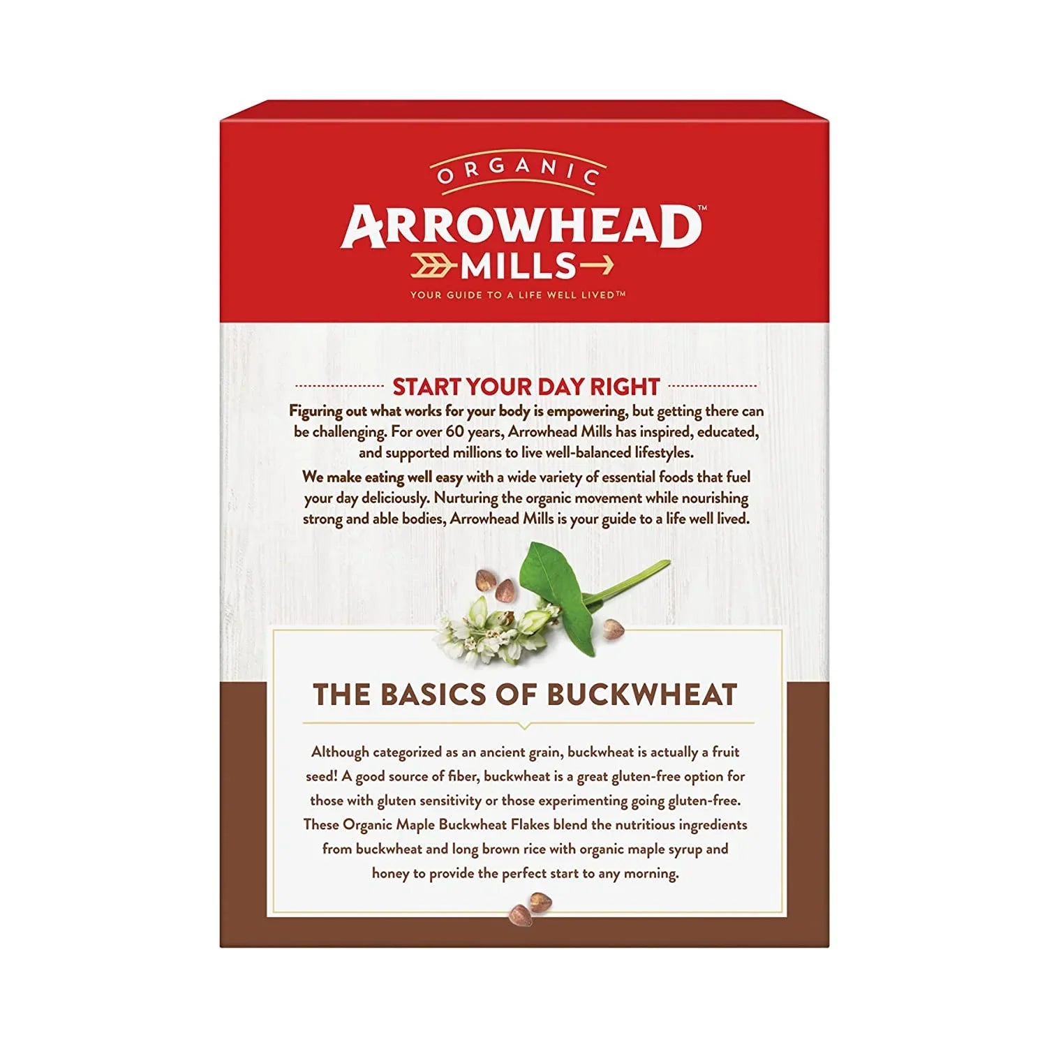 10 Maple Mills Organic Buckwheat Pack Free Gluten Flakes Arrowhead oz of 3