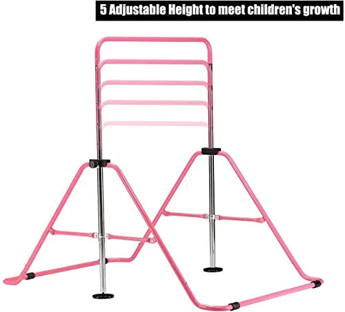 Adjustable Folding Monkey Bar, Gymnastics Bar Home Bars, Horizontal Tumbling Training Height Gymnastics Bars Wesfital Kids, for Junior Bars