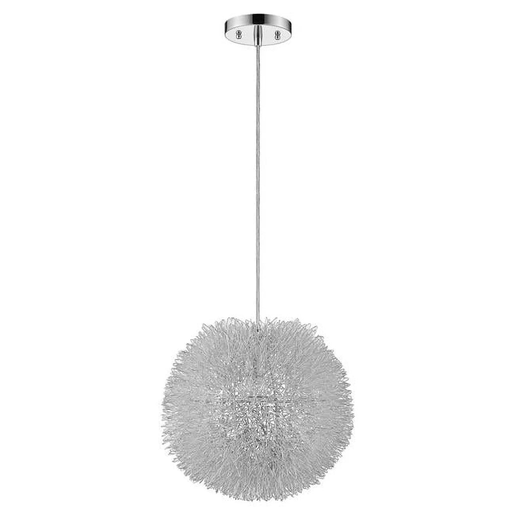 with in. 1-Light Pendant 398033 Luminary Hand Silver Shade Metallic Woven Aluminum Wire HomeRoots 15