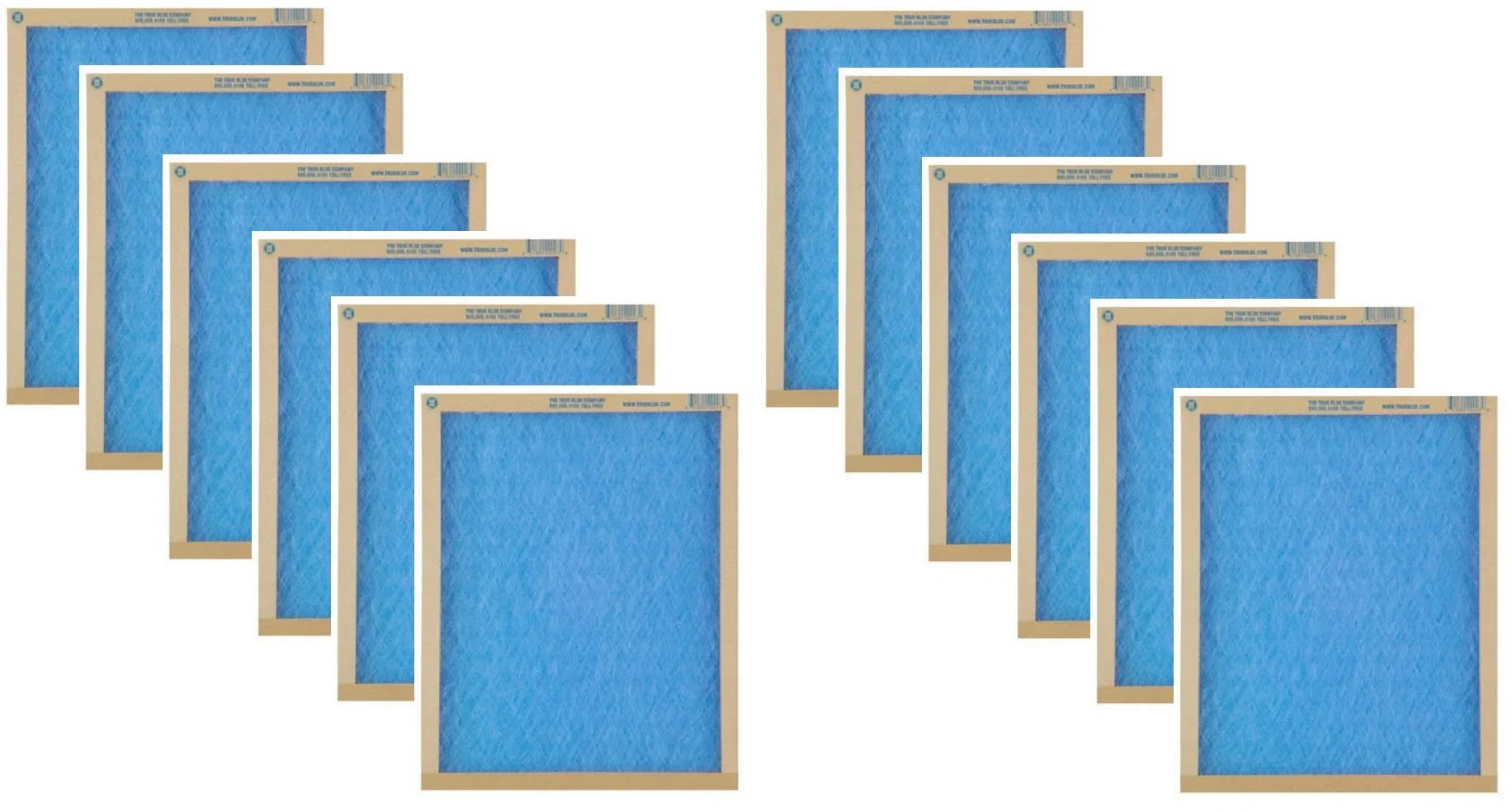 x Flat True Spun Air 10" 30" Furnace Filter Fiberglass Quantity of 2 Disposable MERV - Blue 110301 Panel 12 1" x