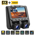 Camera Loop Screen 4K+1080P Mode Dash 3" and Recording G-Sensor 4K TOGUARD Parking Camera Inside Car Cam LCD Dash Front