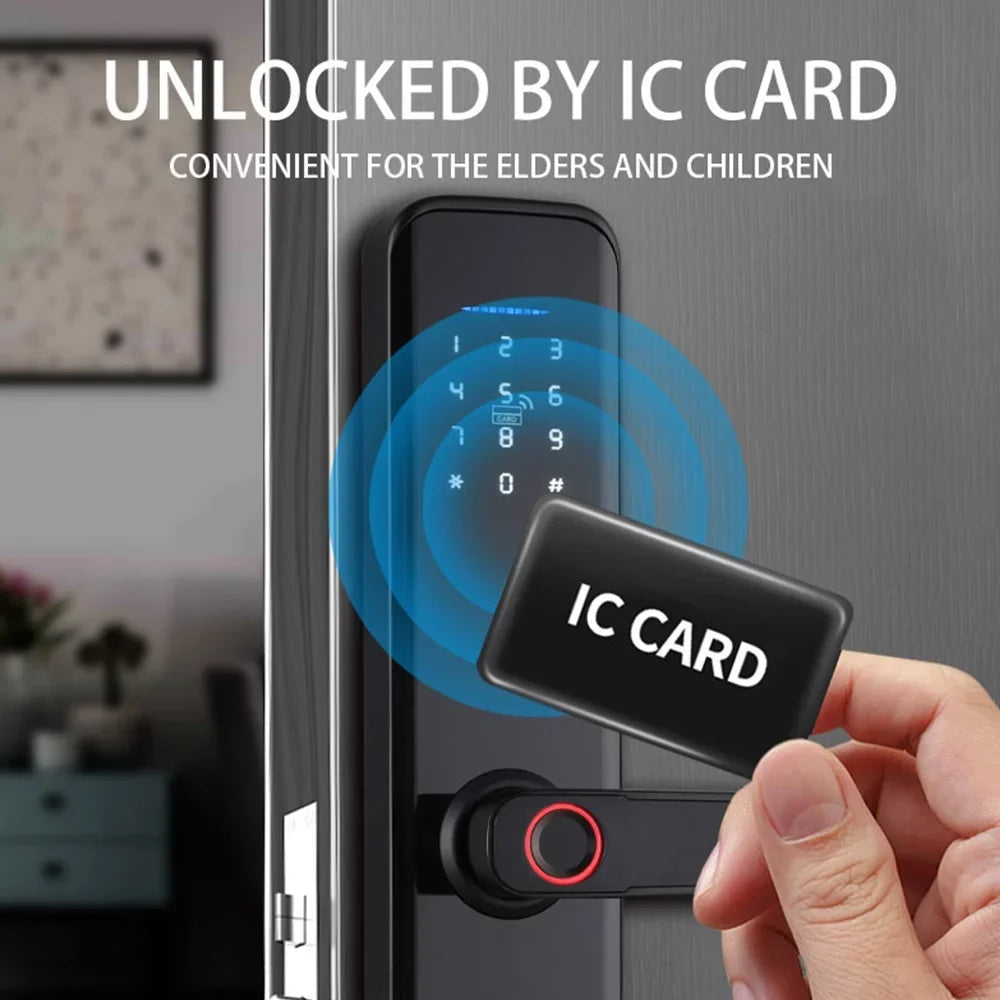 with Key with WAFU Compatible Deadbolt Handle Lock Smart Dcenta Attributes APP Lock Fingerprint Door