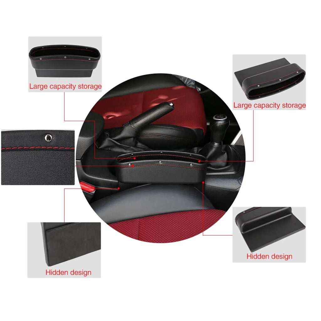 Gap Passenger Car Seat Black Box Storage Side Red Crevice 4pcs Driver