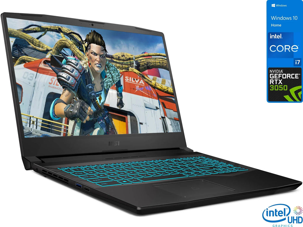 Crosshair RAM, Bluetooth, MSI RTX 10 3050, NVMe Gaming NVIDIA Windows i7-11800H 15.6" Display, SSD, 4.6GHz, HDMI, FHD 144Hz 32GB GeForce Upto Home Core 2TB Wi-Fi, Laptop, Intel
