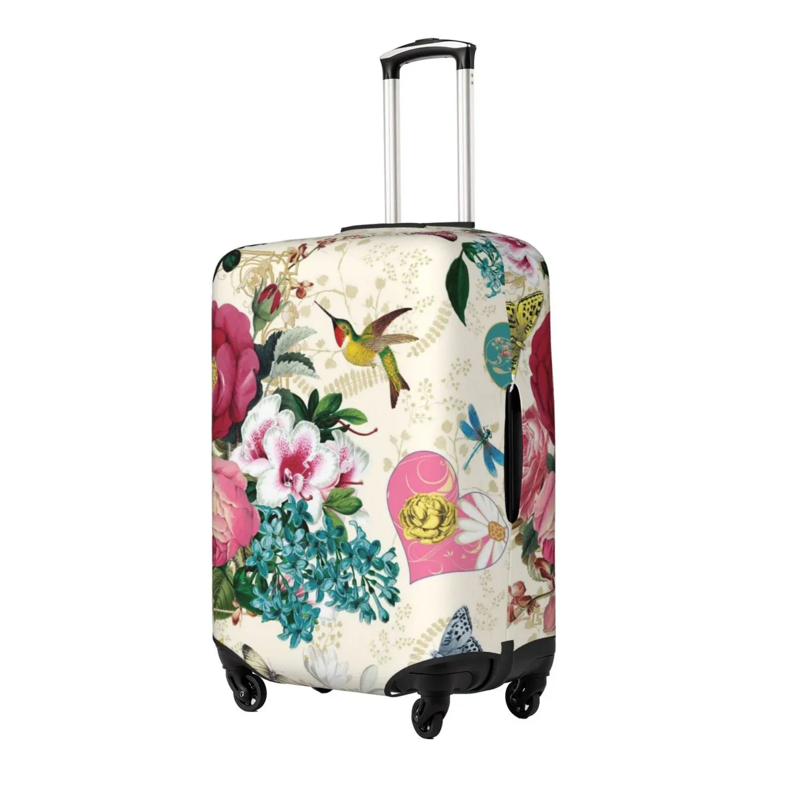Cover Suitcase Easygdp Bird with Protective Elastic Print Butterfly Hidden 18-32 and Zipper -Medium inch Washable Rose Fits Luggage