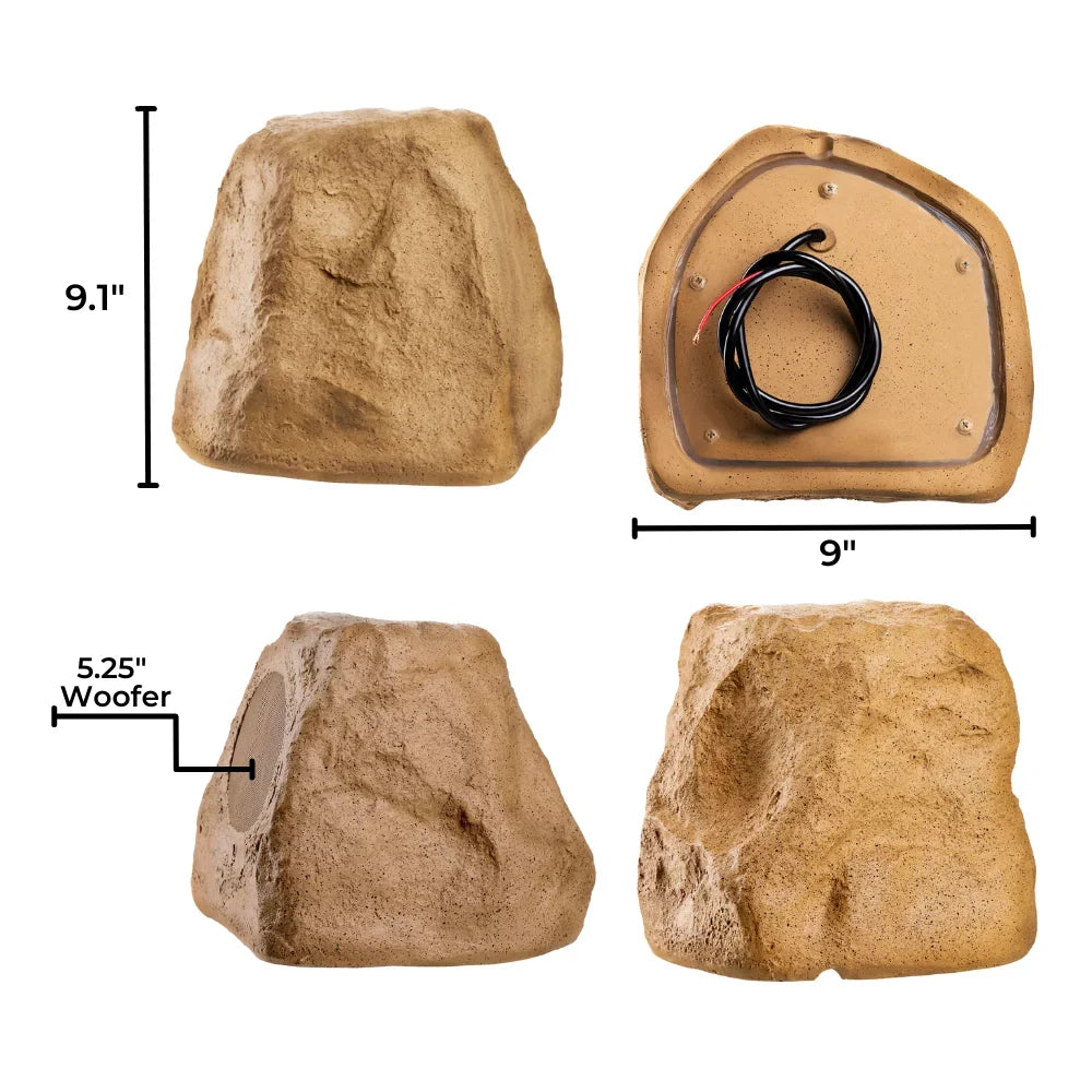 Audio 120W Speaker Brown Weather Rock inch OSD – Outdoor Sandstone Canyon Resistant, 5.25 Bluetooth