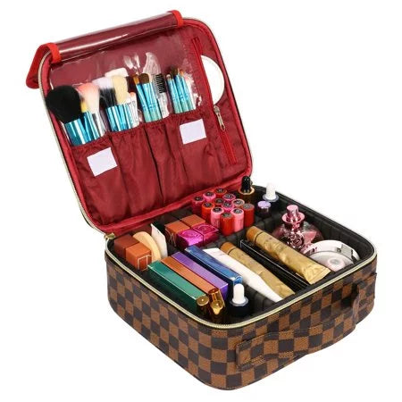Women Cosmetic Digital Make Toiletry ZBH Makeup Train for Accessories Storage Brush Organizer Bag Tool Travel Up Makeup Jewelry Makeup Case with Compartments Adjustable