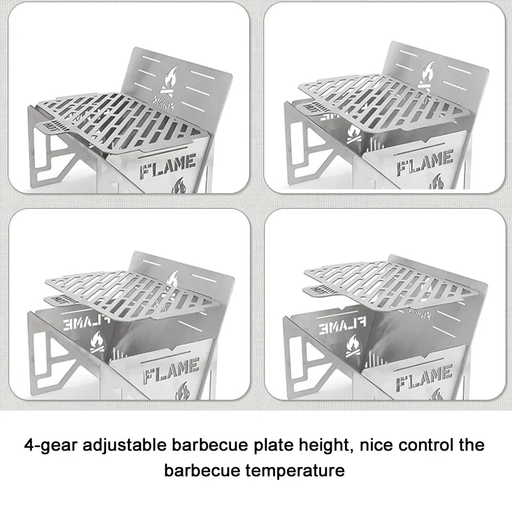 Camping Picnic BBQ Cooking Steel Furnace, for Nebublu Stove Stainless Portable