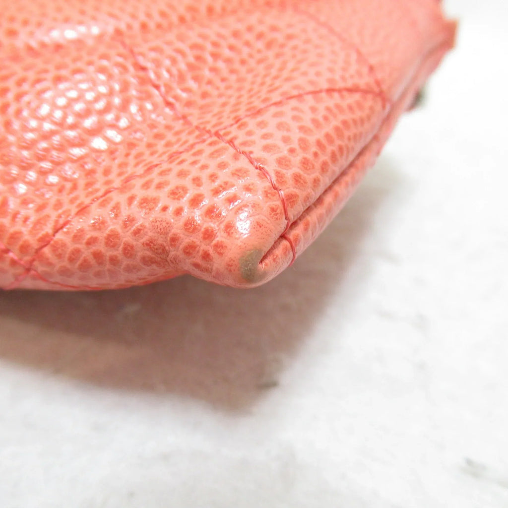CHANEL wallet (Grained Chain Pre-Owned Calf) (Good) Caviar Skin Pink