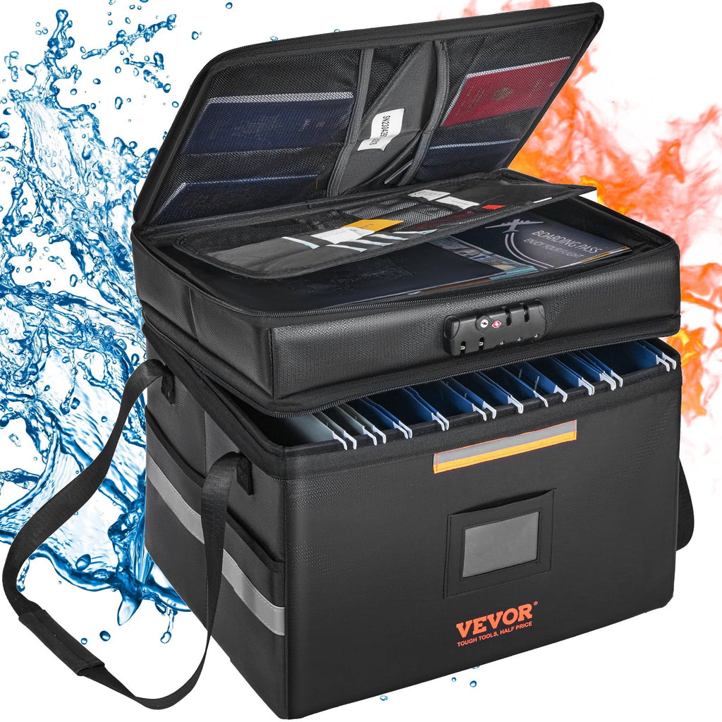 File Handle Lock Bag Fireproof Box 2000℉ Fireproof Box Portable 2 Document BENTISM Document Document Waterproof Layer with & File Organizer with