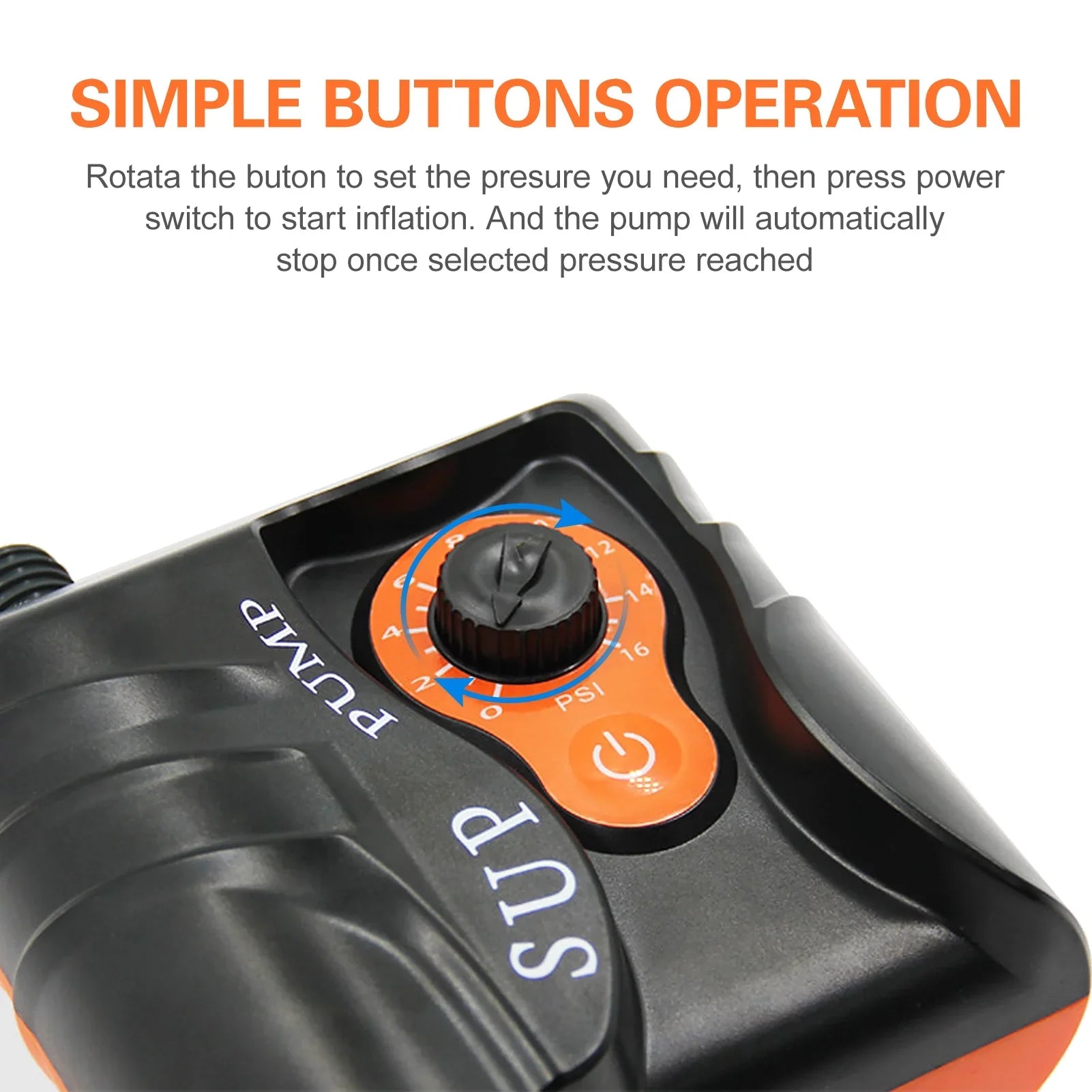 6 Electric Inflatables Nozzles Boats Exclusive Pump with for PSI Inflation 16 and Air Dcenta