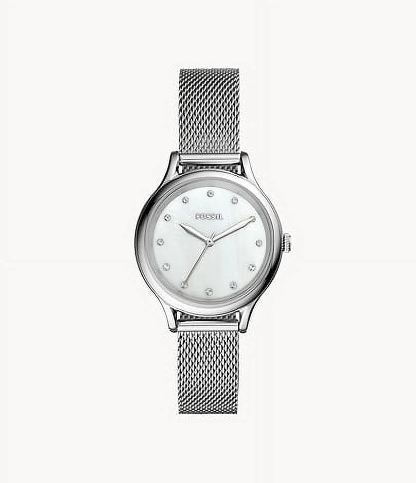 Mesh Women's BQ3390 Stainless Smoke Steel Laney Three-Hand Fossil Watch