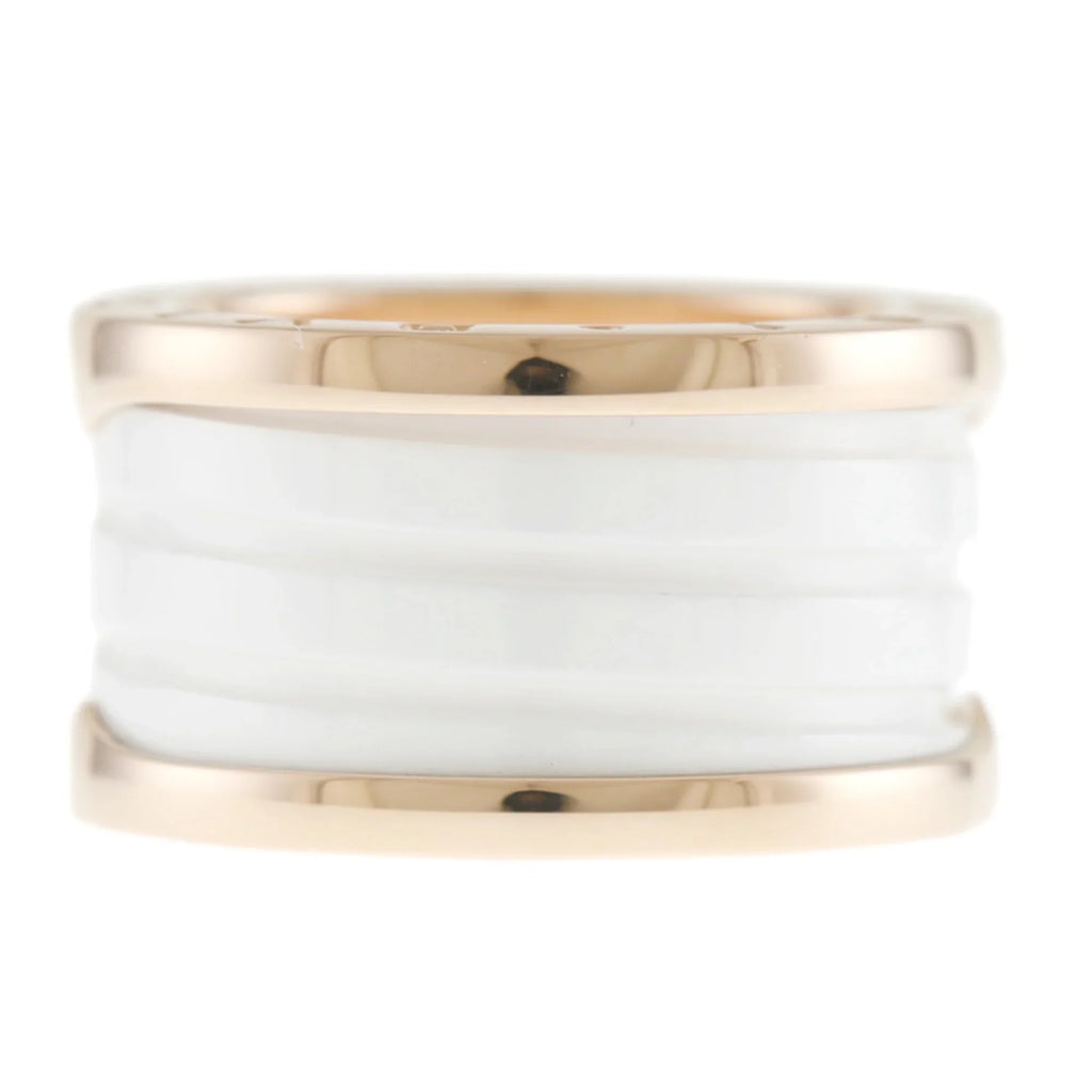 10 B-zero.1 BVLGARI No. Zero (Good) One B Band 18K Ceramic Pre-Owned Women's White Bvlgari 4 Ring