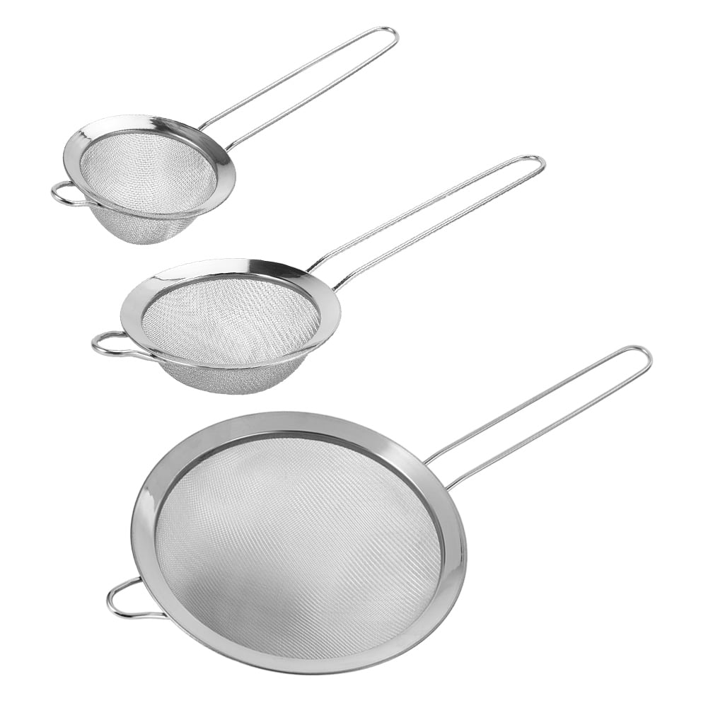 Mesh Filter Supplies Residue Steel Dekaim Kitchen Mesh Flour Filter 3Pcs Food Strainer Stainless Filter Sieve