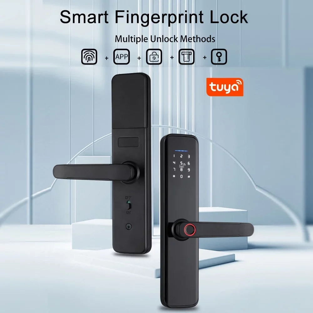 with Key with WAFU Compatible Deadbolt Handle Lock Smart Dcenta Attributes APP Lock Fingerprint Door
