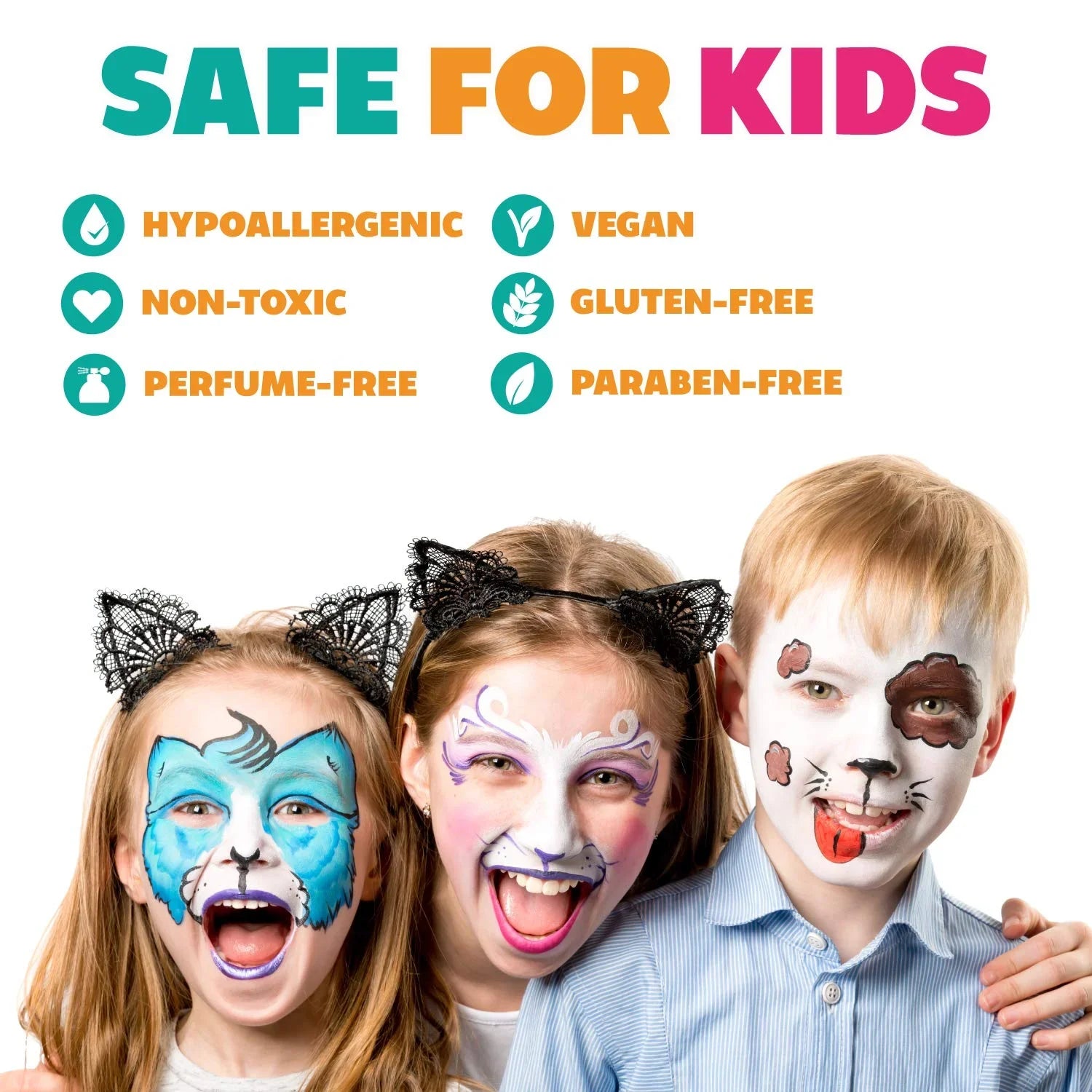 Toxic Face Kids Face Party, Effects And Cosplay, Adults, Safe White Painting Special Professional For Black Paint Set, Body Makeup Activated Non Water Kit & Paints