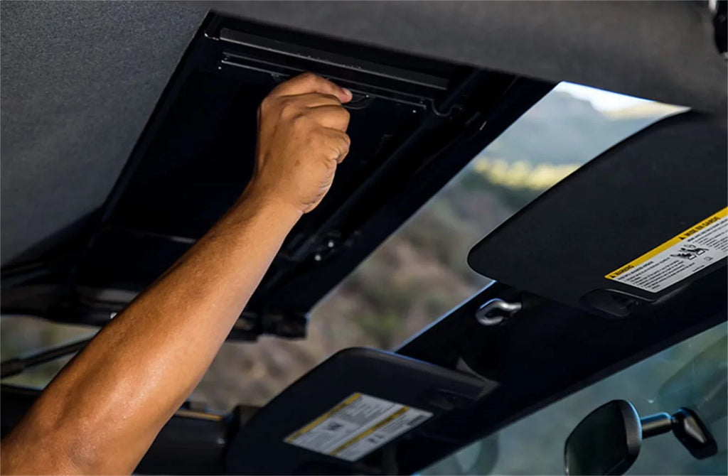 Trailview Door, Diamond Style Wrangler Black RealTruck Tonneau Top Jeep by 2007-2018 2 Rampage For 990235 Cover Rear With Soft