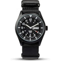 Outdoor Military Black Men's Watches Watch, Men Army Band Sport Tactical Work Wrist Hour Date Wristwatch, for Day 12/24 with Waterproof Field Nylon Analog,