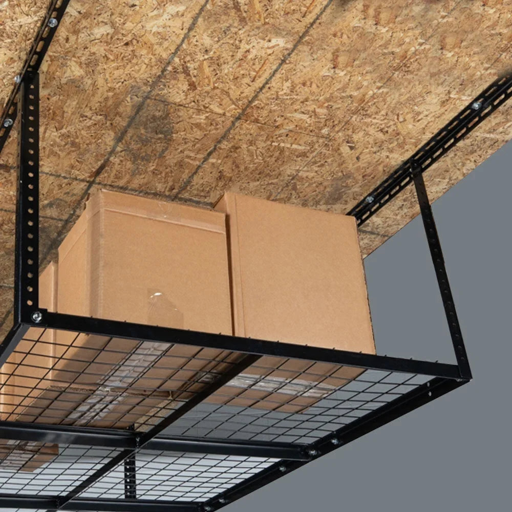 Equipment 4' Titan Capacity, Wire Storage Ceiling 20" Height, with Bins Mount Garage to 41" Overhead Loading Organization 4' x Metal Bikes Grid for Attachments Storage System, LB Adjustable 500 Rack,