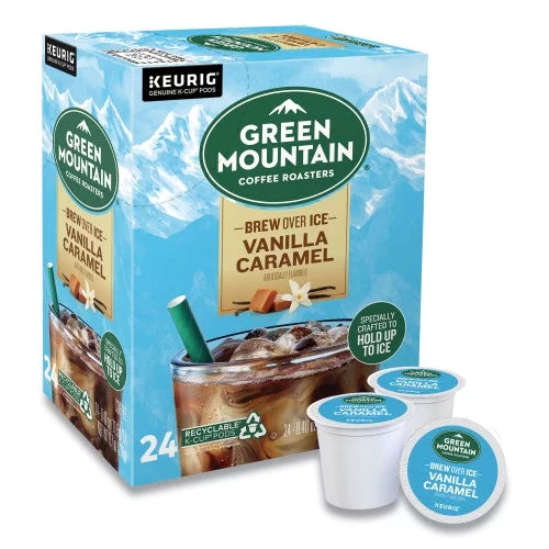 Ice 24/Box Over Keurig Vanilla Coffee Brew Caramel K-Cups,