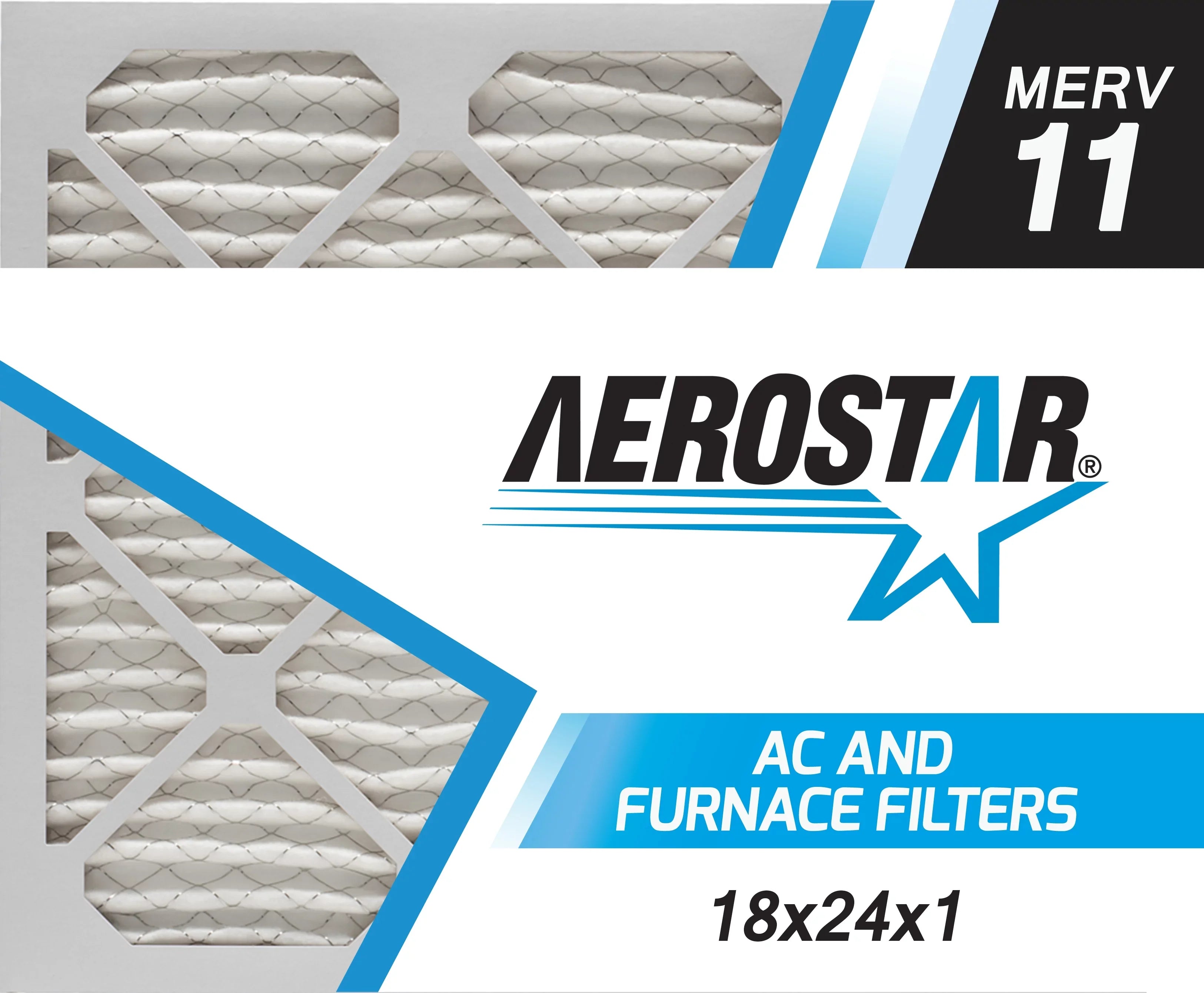 Air Aerostar 18x24x1 Filter Furnace and 11, of Box by 6 - AC MERV