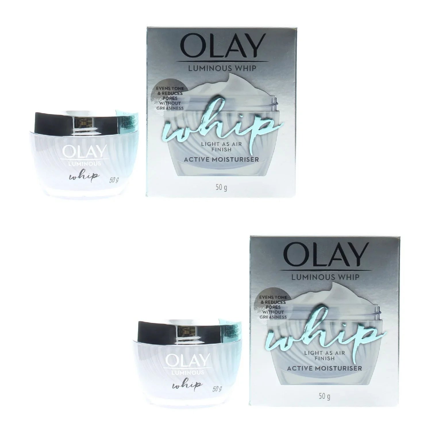 As Light (2 50g Whip Luminous Finish Moisturiser Pack) Olay Active Air