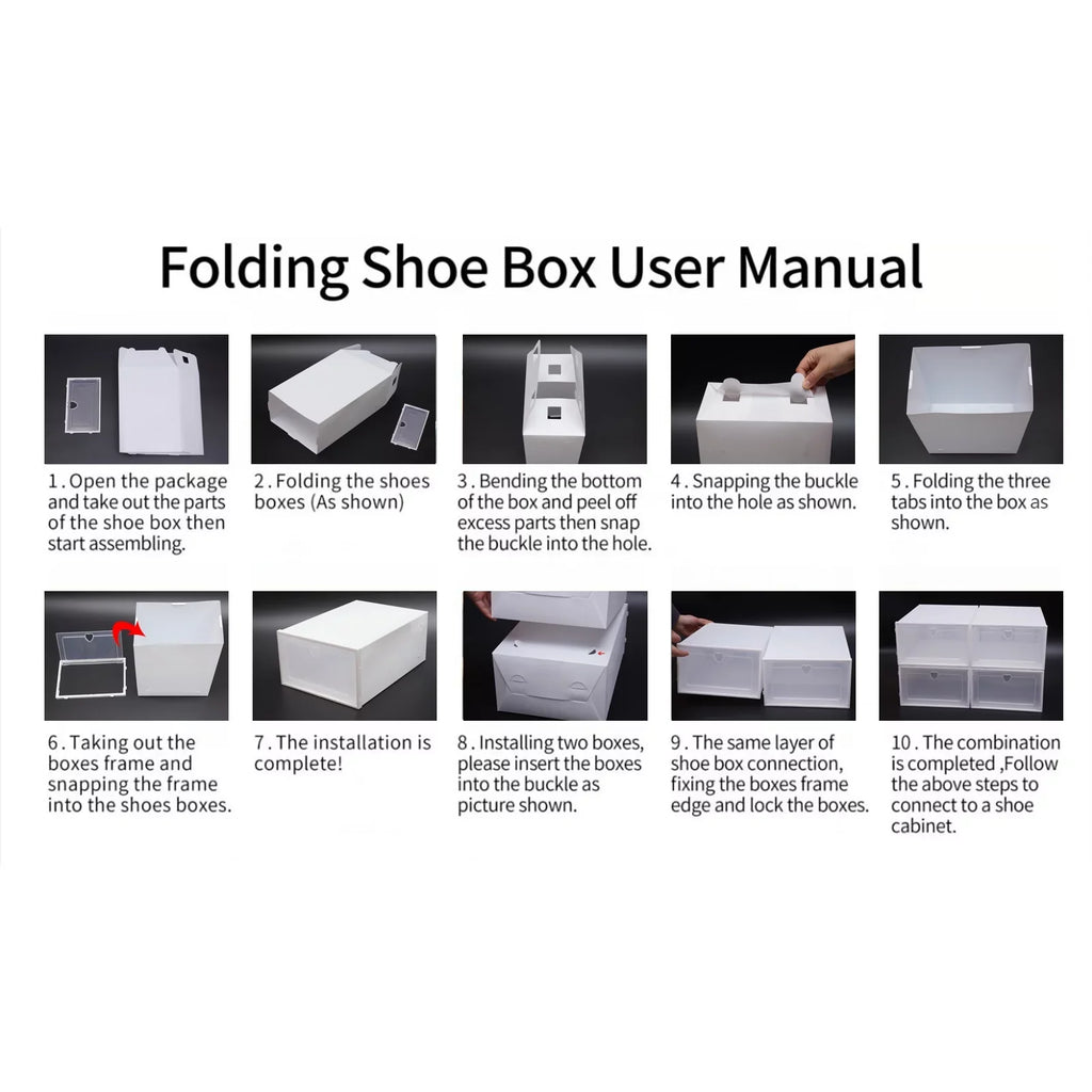 Foldable Organizer Drawer Flip Clamshell Loyalheartdy Box Plastic Shoe Clear Container Boxes Stackable Case 20Pcs Shoe Storage