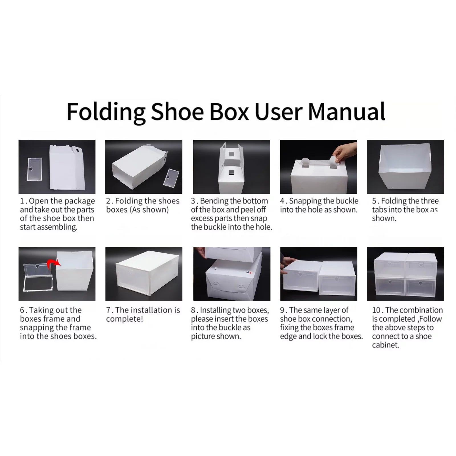 Foldable Organizer Drawer Flip Clamshell Loyalheartdy Box Plastic Shoe Clear Container Boxes Stackable Case 20Pcs Shoe Storage