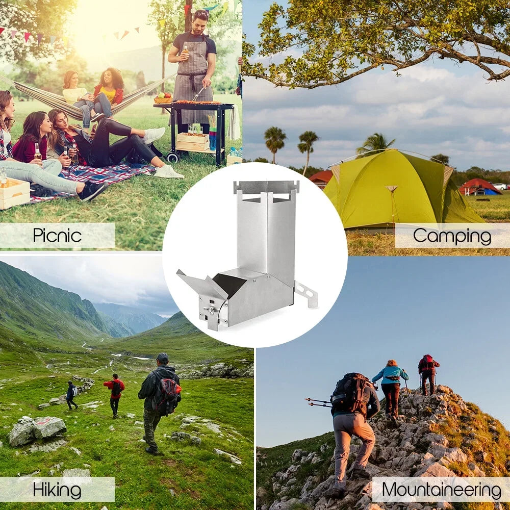 Stove Stove Wood Stove Picnic Stove HuntersTent Wood furnace,Tent Lixada Steel Stainless Wood Stove Stove Handle TentCollapsible Bbq Steel Wood Stove Camp With Stainless