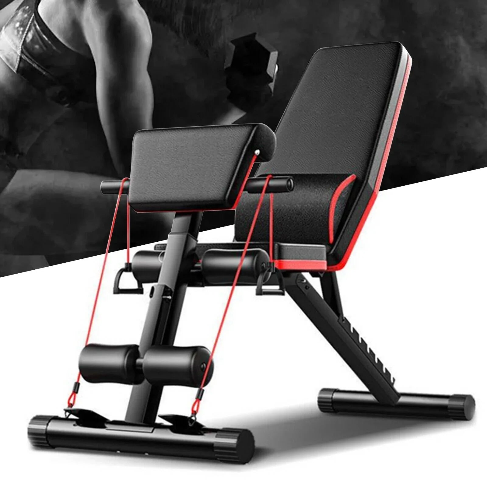 Adjustable Decline Workout Foldable Incline Full Dumbbell Weight Gym Body Bench