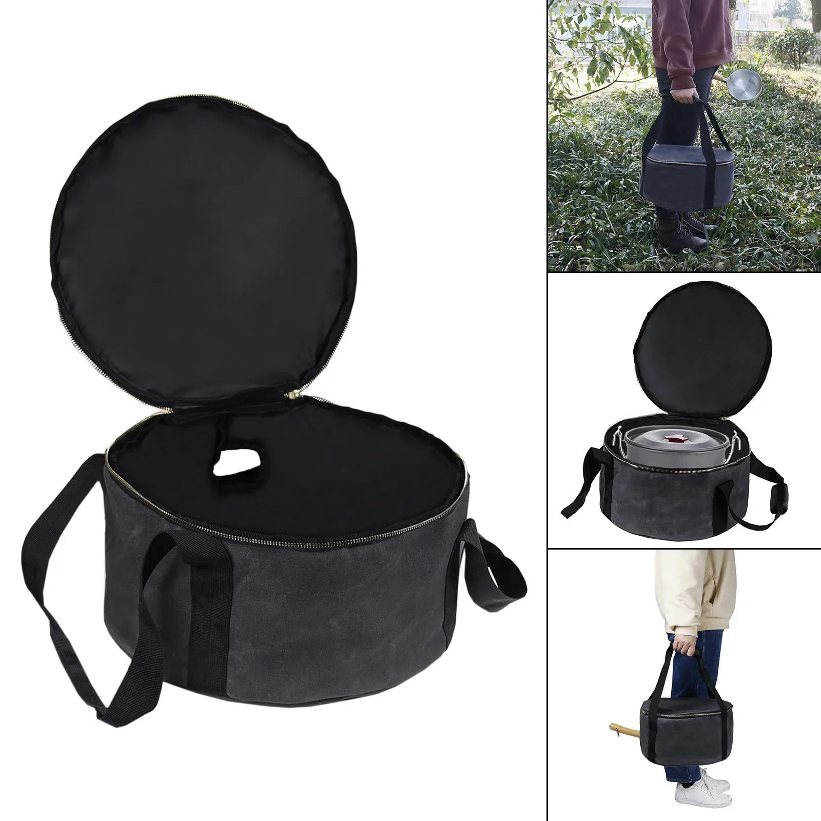 Multipurpose Bag Accessories BBQ ,Outdoor Dutch Oven ,Fishing Bag Camping - for Handbag Gray Container Cookware 12" Carry Durable Storage Activities