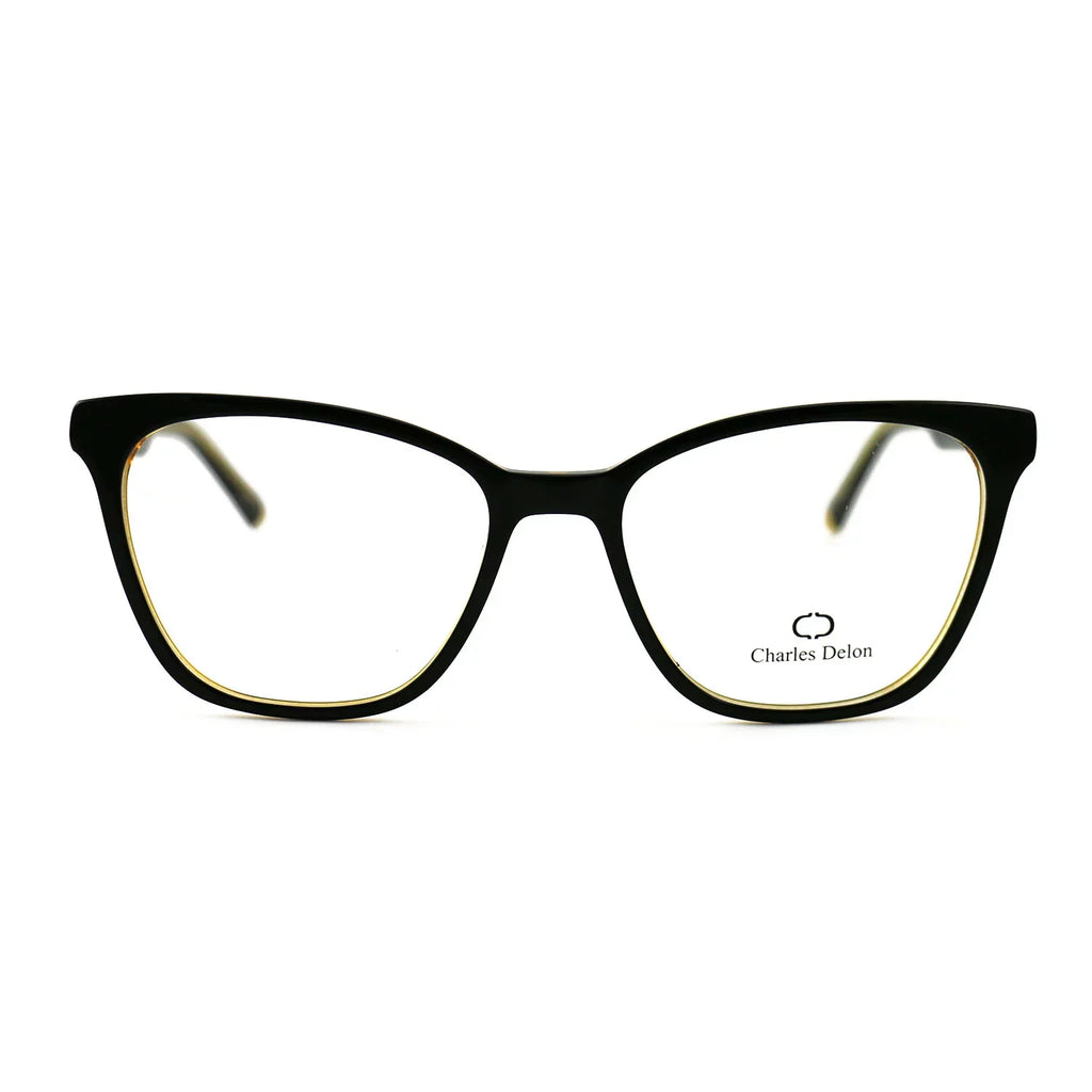 Eyeglasses Charles Cat Delon by 54 142 Black/Gold Womens Frames 18 Eye